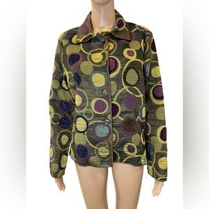 Winding River Reversible Colorful Circle Pattern Women's Jacket size M